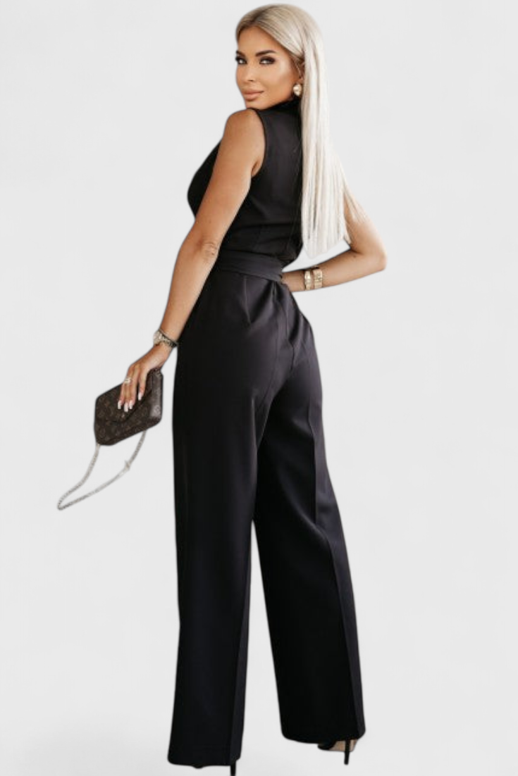 Montserrat Mono Elegante sin Mangas con Lazo y Caída Fluida