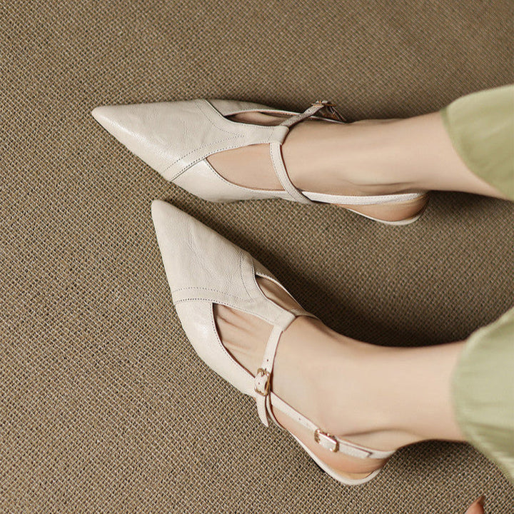 Tacones Altos de Cuero Noir Auténtico