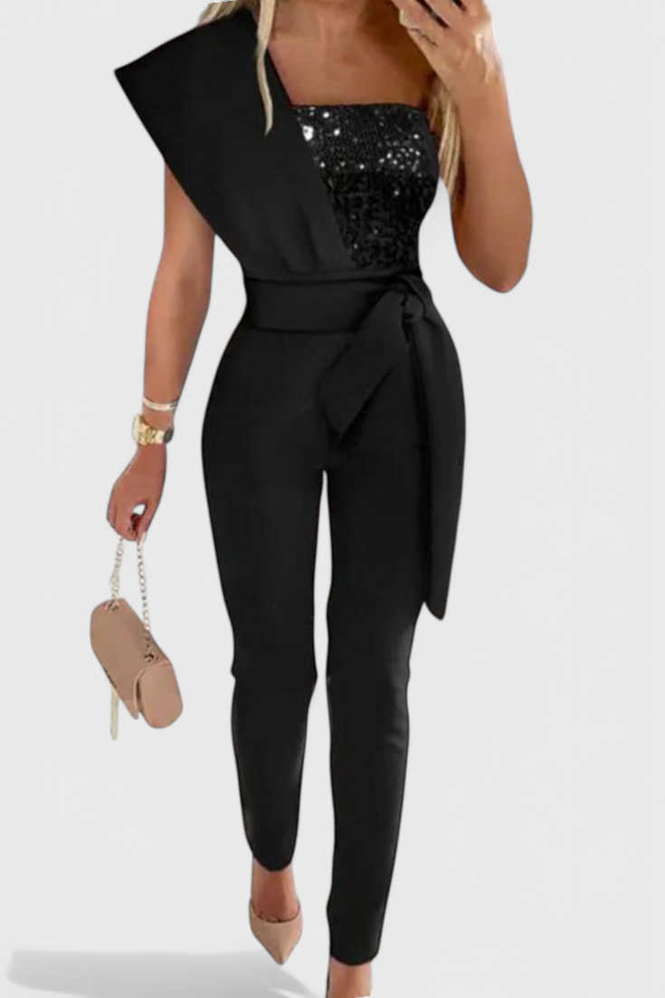 Layla Mono de Lentejuelas de Un Solo Hombro