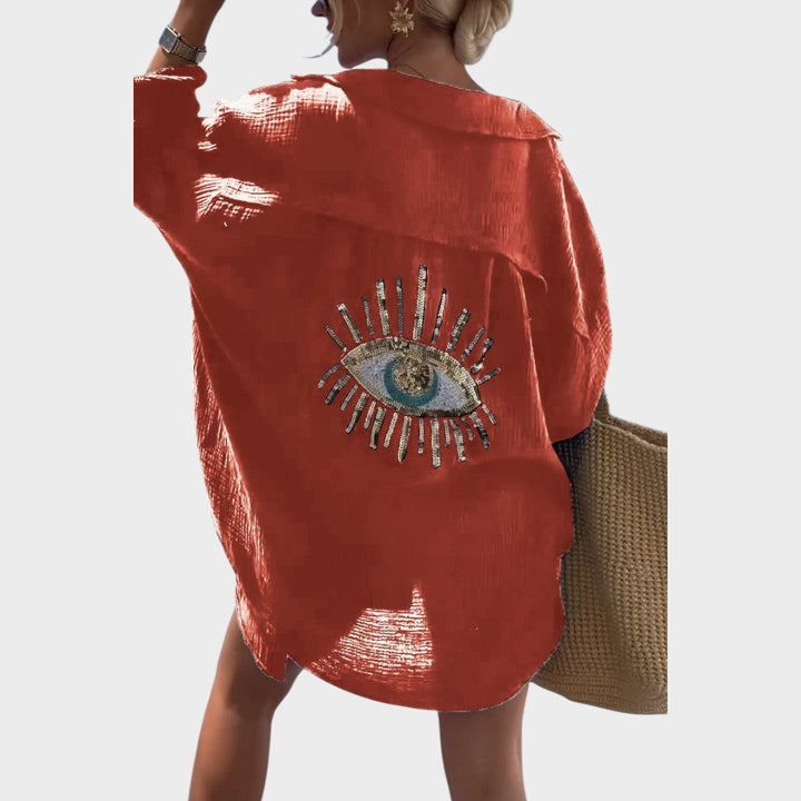 Selena | Camisa Bordada Con Detalles Brillantes